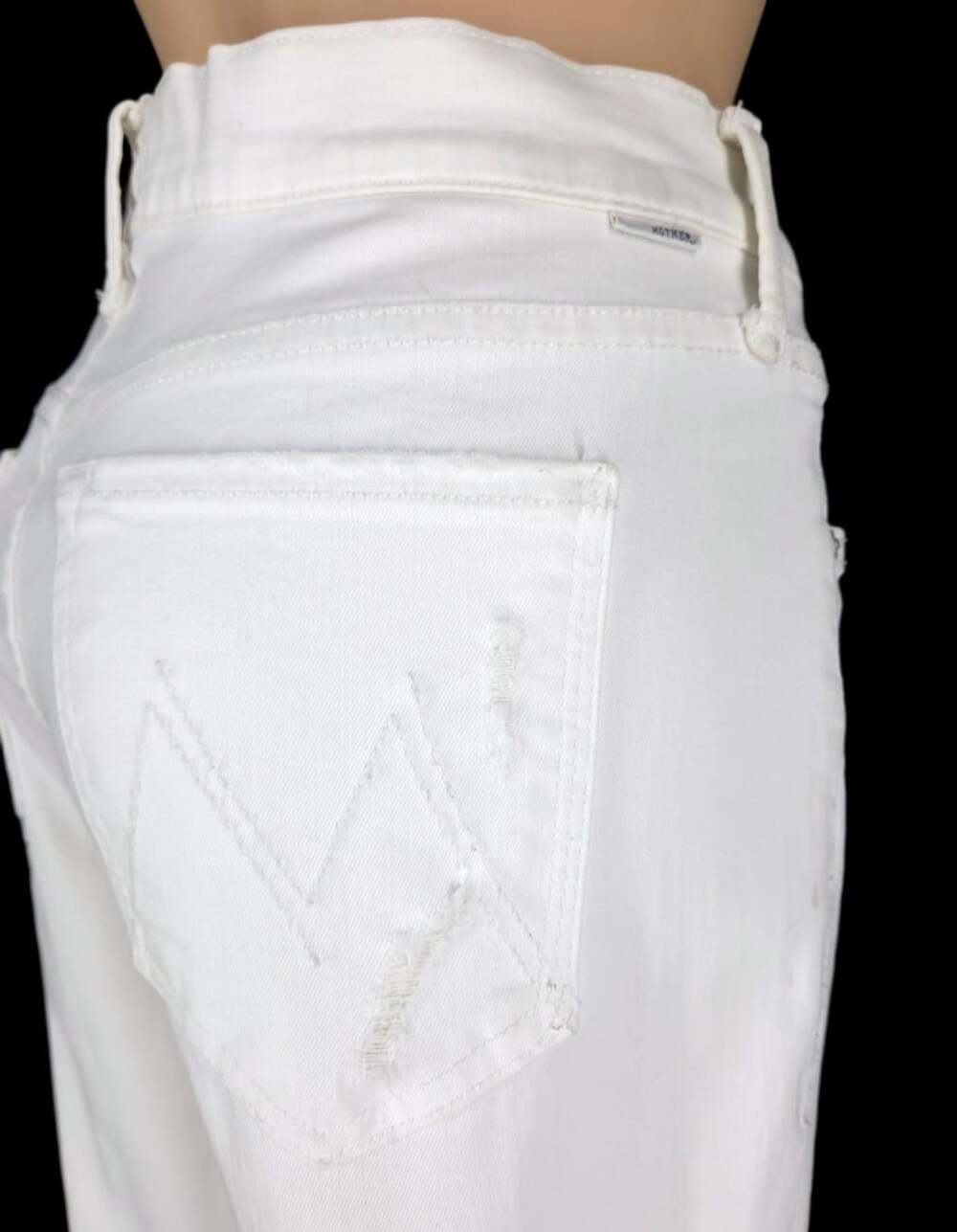 Mother The Dropout Jeans US 26 EU 36 Womens White Little Miss Innocent $198 - Picture 6 of 11